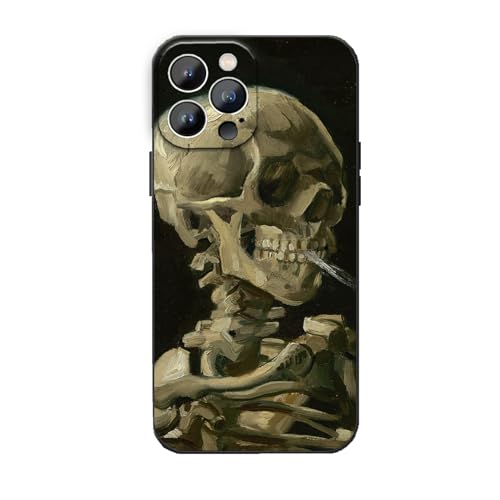 Avistinz Schutzhülle für iPhone 13 Pro Max, Van Gogh Schädel eines Skeletts mit brennender Zigarette, coole abstrakte Kunstmalerei Hülle in Schwarz Avistinz Schutzhülle für iPhone 13 Pro Max, Van Gogh Schädel eines Skeletts mit brennender Zigarette, coole abstrakte Kunstmalerei Hülle in Schwarz von Avistinz