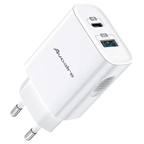 Avoalre USB C+ A Ladegerät 2 Port Schnellladegerät 20W iPhone Ladegerät USB Netzteile für Handys, Power Delivery,Samsung/iPhone14/13/12 /11/11 Pro/12mini/SE 2020/Max/XR/XS max/X/8/8plus von Avoalre