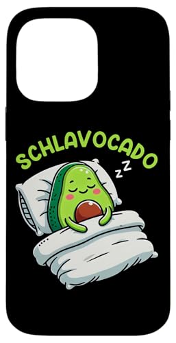 Schlavocado Avocado Schlafliebhaber Kawaii Schlafen Pyjama Hülle für iPhone 14 Pro Max von Avocado Liebhaber Schlafenthusiast Schlafanzug