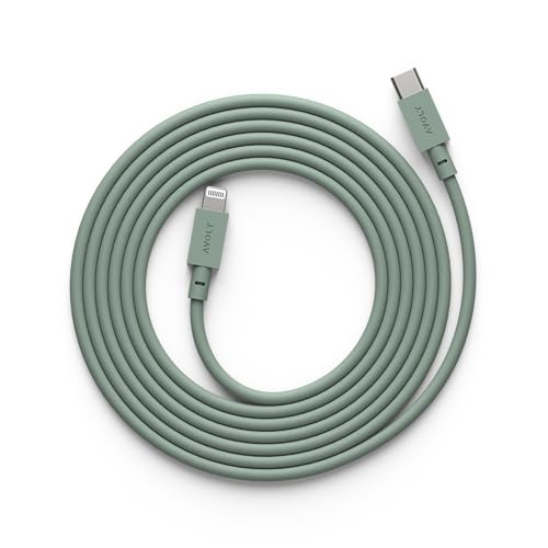 Avolt Cable 1 USB-C auf Lightning Kabel – 2 m MFi-zertifiziert, 60 W Schnellladen für iPhone, iPad – langlebiges & flexibles Silikon – Premium Lightning-Ladekabel im skandinavischen Design (Grun) von Avolt