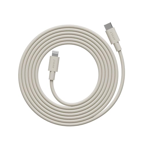 Avolt Cable 1 USB-C auf Lightning Kabel – 2 m MFi-zertifiziert, 60 W Schnellladen für iPhone, iPad – langlebiges & flexibles Silikon – Premium Lightning-Ladekabel im skandinavischen Design (Sand) von Avolt