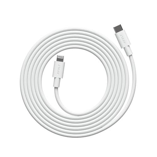 Avolt Cable 1 USB-C auf Lightning Kabel – 2 m MFi-zertifiziert, 60 W Schnellladen für iPhone, iPad – langlebiges & flexibles Silikon – Premium Lightning-Ladekabel im skandinavischen Design (Weiß) von Avolt