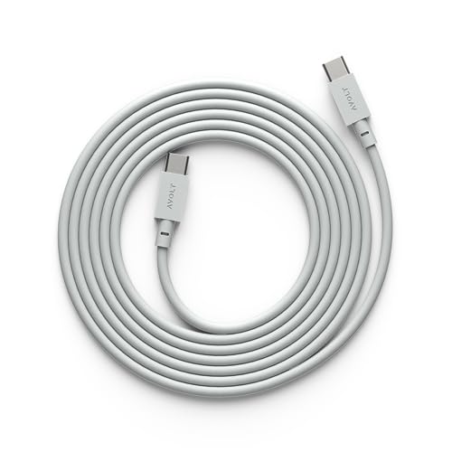 Avolt USB C auf USB C Kabel - Die stilvolle und schnelle USB C Kabel 2m für Ihr iPhone, iPad oder jedes USB-C-fähige Gerät (Grau) von Avolt