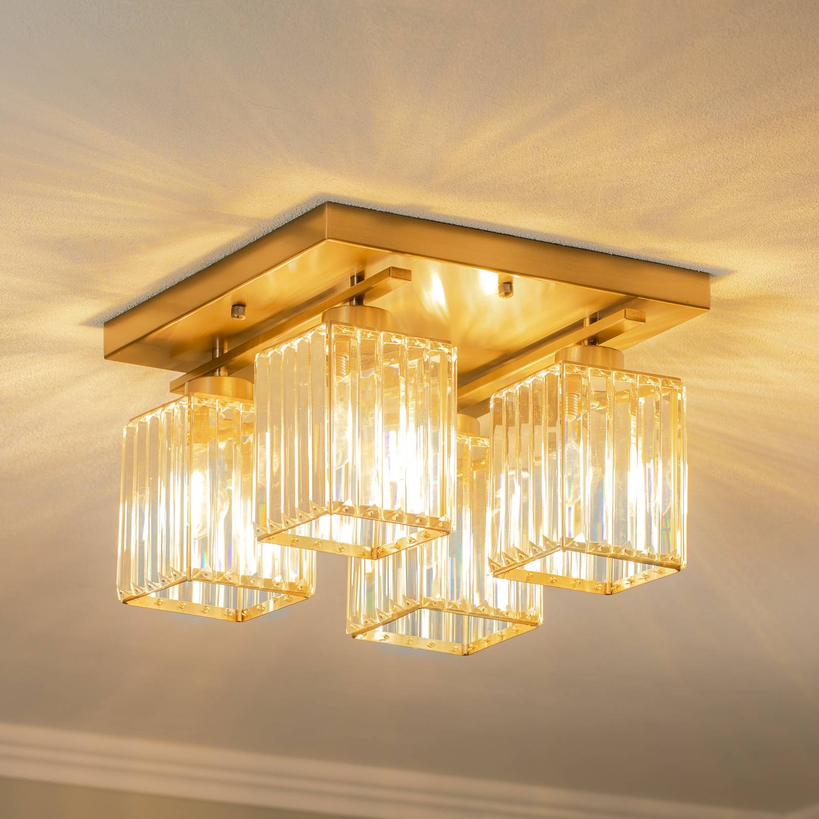 Deckenleuchte AV-1795-4E 4-fl. Quadrat, antikgold Deckenleuchte AV-1795-4E 4-fl. Quadrat, antikgold von Avonni