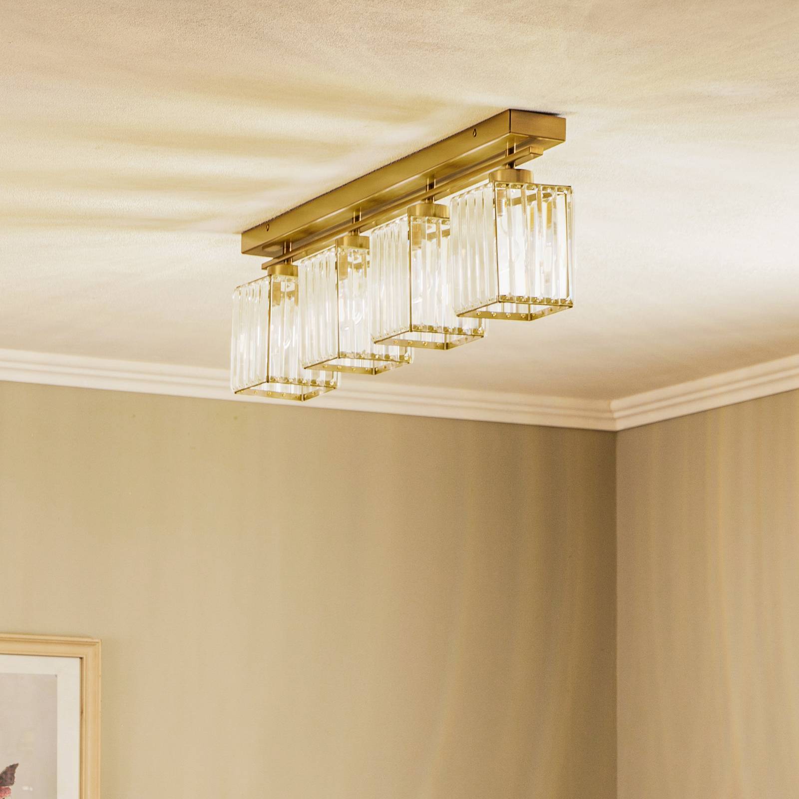 Deckenleuchte AV-1795-4EY 4-fl. Balken, antikgold Deckenleuchte AV-1795-4EY 4-fl. Balken, antikgold von Avonni