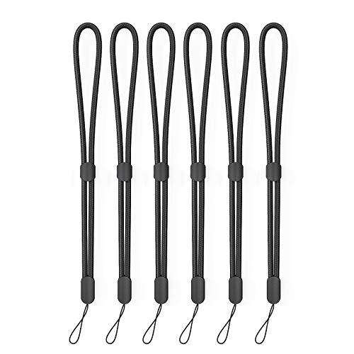 Avorast Handgelenkriemen Lanyard, 6 Pack verstellbare bunte Nylon Handgelenkriemen für Kamera, Schlüssel, Schlüsselbund, Telefon, USB-Stick, ID-Namensschild (Schwarz) von Avorast