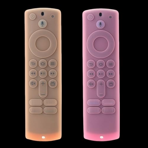 Silikon-Schutzhülle für Fernbedienung 3./4K/HD, rutschfest, leuchtende Schutzhülle mit Handschlaufe, Orange und Rosa von Avtbeisty
