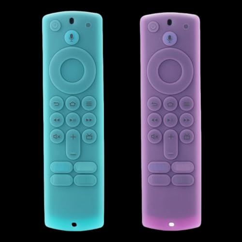 Silikon-Schutzhülle für Fernbedienung 3./4K/HD, rutschfest, leuchtende Schutzhülle mit Handschlaufe, Violett und Blau von Avtbeisty