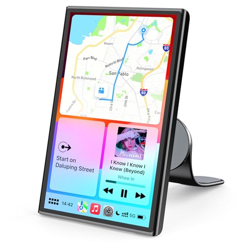 Avylet 7" Tragbares Wireless CarPlay Display mit Magnet-Halterung, für Apple CarPlay & Android Auto, mit OTA-Updates, Sprachsteuerung, GPS-Navigation, Mirror Link, Bluetooth 5.0, FM/AUX von Avylet