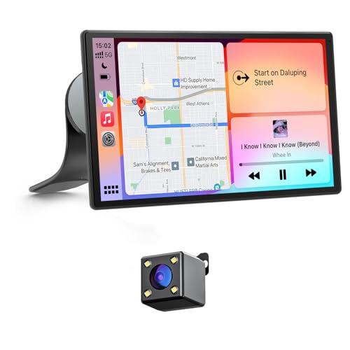 Avylet 9 Zoll Wireless Carplay Display für Apple Carplay & Android Auto, Tragbarers Carplay Autoradio mit Magnetischer Halterung, OTA-Updates, IP67 Rückfahrkamera, GPS Navigation, Bluetooth 5.0 von Avylet