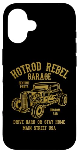 Hotrod Rebel Automotive Nostalgie Old Car Design Hülle für iPhone 16 von Awesome Classic Hotrod Car Designs and Souvenirs