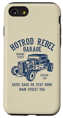 Hotrod Rebel Automotive Nostalgie Old Car Design Hülle für iPhone SE (2020) / 7 / 8 von Awesome Classic Hotrod Car Designs and Souvenirs