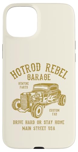 Hotrod Rebel Automotive Nostalgie Old Car Distressed Design Hülle für iPhone 15 Plus von Awesome Classic Hotrod Car Designs and Souvenirs