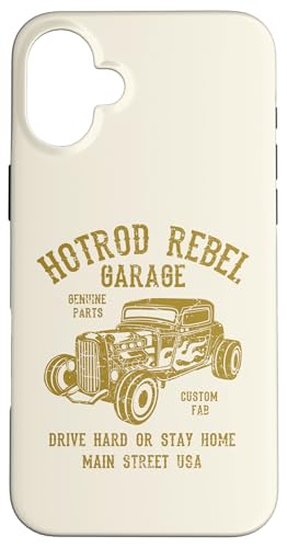 Hotrod Rebel Automotive Nostalgie Old Car Distressed Design Hülle für iPhone 16 Plus Hotrod Rebel Automotive Nostalgie Old Car Distressed Design Hülle für iPhone 16 Plus von Awesome Classic Hotrod Car Designs and Souvenirs