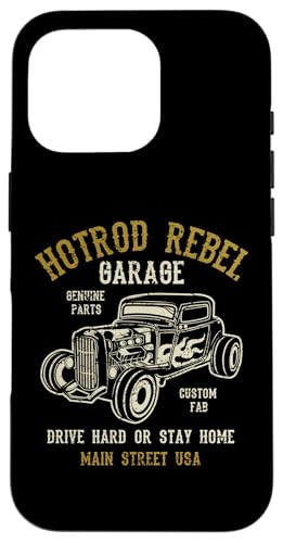 Hotrod Rebel Automotive Nostalgie Old Car Distressed Design Hülle für iPhone 16 Pro Hotrod Rebel Automotive Nostalgie Old Car Distressed Design Hülle für iPhone 16 Pro von Awesome Classic Hotrod Car Designs and Souvenirs