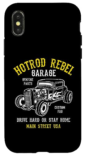 Hotrod Rebel Automotive Nostalgie Old Car Distressed Design Hülle für iPhone X/XS Hotrod Rebel Automotive Nostalgie Old Car Distressed Design Hülle für iPhone X/XS von Awesome Classic Hotrod Car Designs and Souvenirs