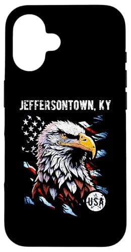 Jeffersontown KY Patriotischer Adler USA Flagge Vintage Design Hülle für iPhone 16 Jeffersontown KY Patriotischer Adler USA Flagge Vintage Design Hülle für iPhone 16 von Awesome Jeffersontown KY USA Designs and Souvenirs