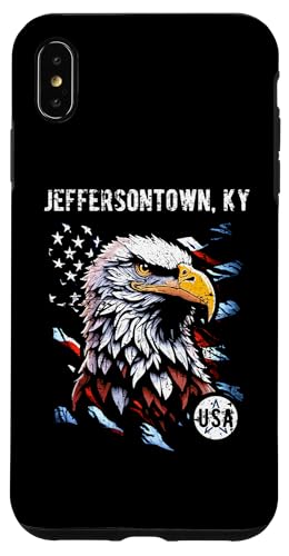 Jeffersontown KY Patriotischer Adler USA Flagge Vintage Design Hülle für iPhone XS Max von Awesome Jeffersontown KY USA Designs and Souvenirs