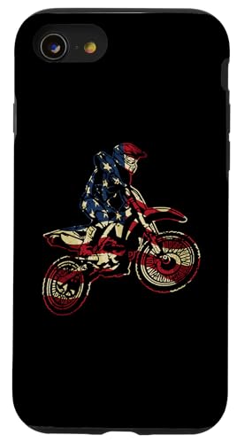 Motocross USA Flagge Dirt Bike Amerikanische Flagge Used-Look Hülle für iPhone SE (2020) / 7 / 8 von Awesome Motocross Dirt Bike Designs and Souvenirs