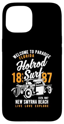 Smyrna Beach Florida Retro Hotrod Surf Design Hülle für iPhone 15 Smyrna Beach Florida Retro Hotrod Surf Design Hülle für iPhone 15 von Awesome New Smyrna Beach Florida Souvenirs Designs