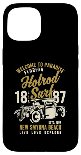 Smyrna Beach Florida Retro Hotrod Surf Design Hülle für iPhone 15 Smyrna Beach Florida Retro Hotrod Surf Design Hülle für iPhone 15 von Awesome New Smyrna Beach Florida Souvenirs Designs