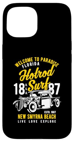 Smyrna Beach Florida Retro Hotrod Surf Design Hülle für iPhone 15 Smyrna Beach Florida Retro Hotrod Surf Design Hülle für iPhone 15 von Awesome New Smyrna Beach Florida Souvenirs Designs