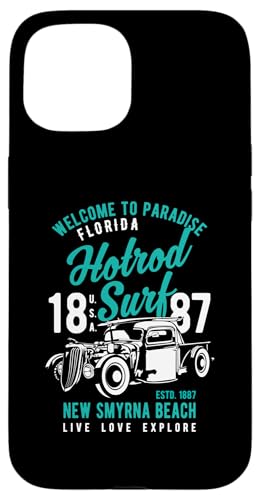 Smyrna Beach Florida Retro Hotrod Surf Design Hülle für iPhone 15 Smyrna Beach Florida Retro Hotrod Surf Design Hülle für iPhone 15 von Awesome New Smyrna Beach Florida Souvenirs Designs