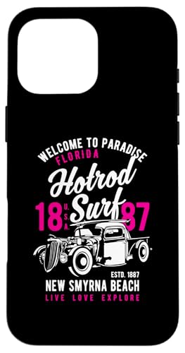 Smyrna Beach Florida Retro Hotrod Surf Design Hülle für iPhone 16 Pro Max Smyrna Beach Florida Retro Hotrod Surf Design Hülle für iPhone 16 Pro Max von Awesome New Smyrna Beach Florida Souvenirs Designs