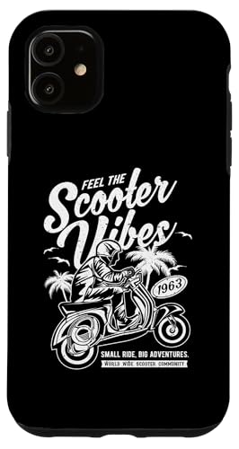 Feel The Scooter Vibes Roller-Vintage-Design im Retro-Stil Hülle für iPhone 11 von Awesome Retro Scooter Riders Designs and Souvenirs