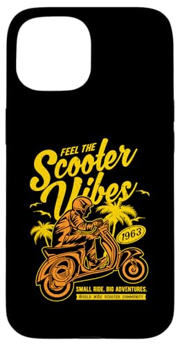Feel The Scooter Vibes Roller-Vintage-Design im Retro-Stil Hülle für iPhone 15 von Awesome Retro Scooter Riders Designs and Souvenirs