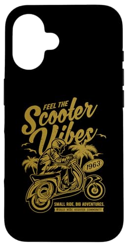 Feel The Scooter Vibes Roller-Vintage-Design im Retro-Stil Hülle für iPhone 16 von Awesome Retro Scooter Riders Designs and Souvenirs