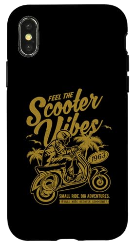 Feel The Scooter Vibes Roller-Vintage-Design im Retro-Stil Hülle für iPhone X/XS von Awesome Retro Scooter Riders Designs and Souvenirs