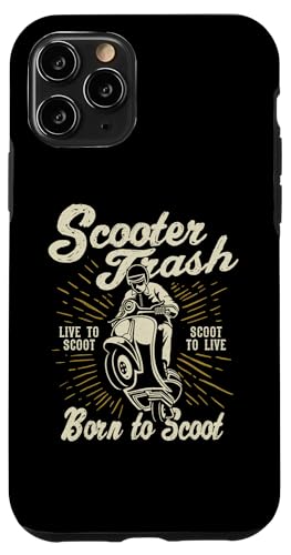 Roller Trash Retro Distressed Style Scooter Humor Design Hülle für iPhone 11 Pro von Awesome Retro Scooter Riders Designs and Souvenirs