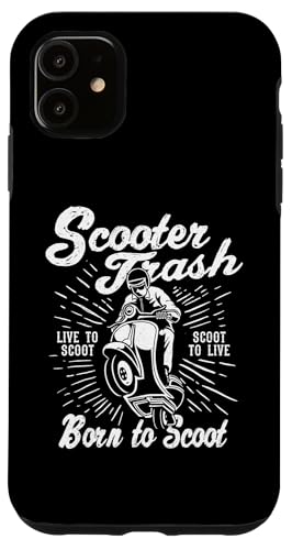 Roller Trash Retro Distressed Style Scooter Humor Design Hülle für iPhone 11 von Awesome Retro Scooter Riders Designs and Souvenirs