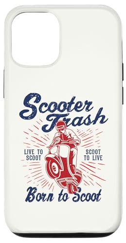 Roller Trash Retro Distressed Style Scooter Humor Design Hülle für iPhone 12/12 Pro von Awesome Retro Scooter Riders Designs and Souvenirs