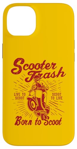 Roller Trash Retro Distressed Style Scooter Humor Design Hülle für iPhone 14 Plus von Awesome Retro Scooter Riders Designs and Souvenirs