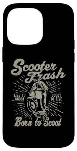 Roller Trash Retro Distressed Style Scooter Humor Design Hülle für iPhone 14 Pro Max von Awesome Retro Scooter Riders Designs and Souvenirs