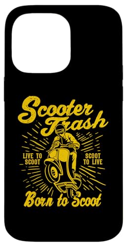 Roller Trash Retro Distressed Style Scooter Humor Design Hülle für iPhone 14 Pro Max von Awesome Retro Scooter Riders Designs and Souvenirs