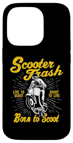 Roller Trash Retro Distressed Style Scooter Humor Design Hülle für iPhone 14 Pro von Awesome Retro Scooter Riders Designs and Souvenirs