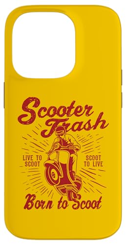 Roller Trash Retro Distressed Style Scooter Humor Design Hülle für iPhone 14 Pro von Awesome Retro Scooter Riders Designs and Souvenirs
