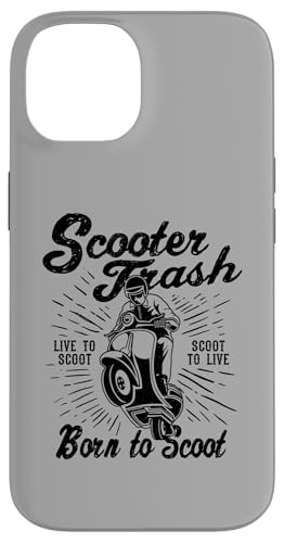 Roller Trash Retro Distressed Style Scooter Humor Design Hülle für iPhone 14 von Awesome Retro Scooter Riders Designs and Souvenirs