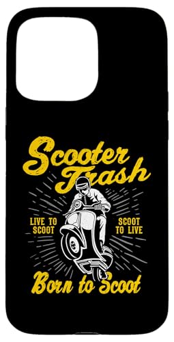 Roller Trash Retro Distressed Style Scooter Humor Design Hülle für iPhone 15 Pro Max von Awesome Retro Scooter Riders Designs and Souvenirs