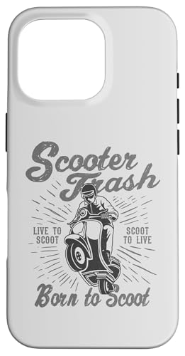 Roller Trash Retro Distressed Style Scooter Humor Design Hülle für iPhone 16 Pro von Awesome Retro Scooter Riders Designs and Souvenirs