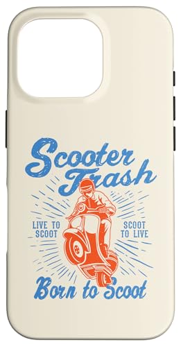 Roller Trash Retro Distressed Style Scooter Humor Design Hülle für iPhone 16 Pro von Awesome Retro Scooter Riders Designs and Souvenirs