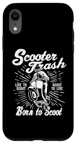 Roller Trash Retro Distressed Style Scooter Humor Design Hülle für iPhone XR von Awesome Retro Scooter Riders Designs and Souvenirs