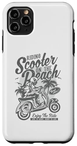 Roller am Strand Retro Vintage Used-Look Design Hülle für iPhone 11 Pro Max von Awesome Retro Scooter Riders Designs and Souvenirs
