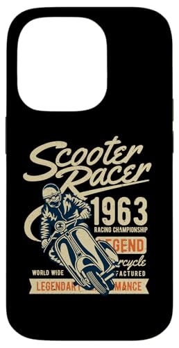 Scooter Racer Retro Vintage Used-Style Design Hülle für iPhone 14 Pro von Awesome Retro Scooter Riders Designs and Souvenirs