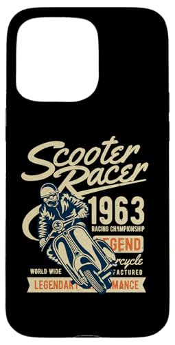 Scooter Racer Retro Vintage Used-Style Design Hülle für iPhone 15 Pro Max von Awesome Retro Scooter Riders Designs and Souvenirs