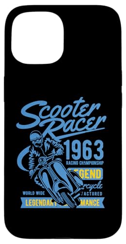 Scooter Racer Retro Vintage Used-Style Design Hülle für iPhone 15 von Awesome Retro Scooter Riders Designs and Souvenirs