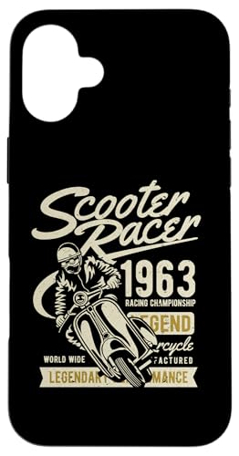Scooter Racer Retro Vintage Used-Style Design Hülle für iPhone 16 Plus von Awesome Retro Scooter Riders Designs and Souvenirs